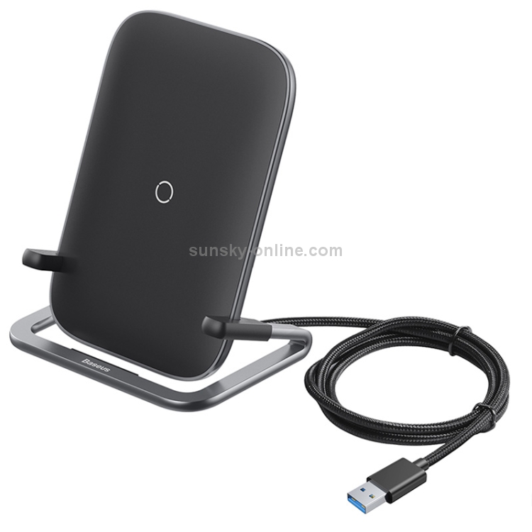 Baseus 15W Rib Horizontal and Vertical Holder Wireless Charger with 1m USB Cable(Black) Baseus 15W Rib Horizontal and Vertical Holder Wireless Charger with 1m USB Cable(Black)