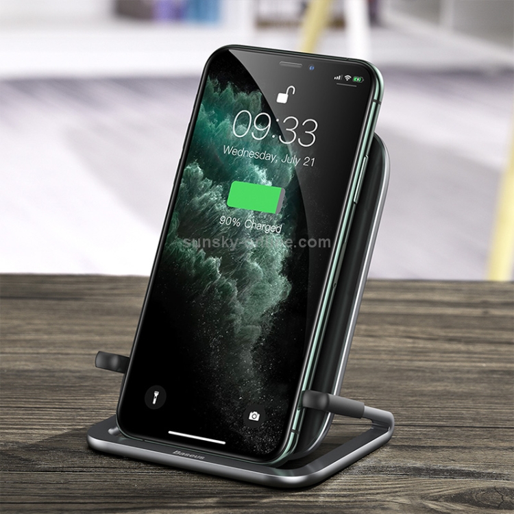Baseus 15W Rib Horizontal and Vertical Holder Wireless Charger with 1m USB Cable(Black) Baseus 15W Rib Horizontal and Vertical Holder Wireless Charger with 1m USB Cable(Black)