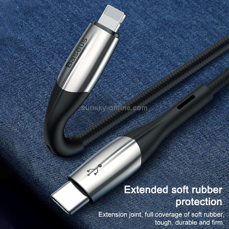 Baseus Horizontal 18W USB-C / Type-C to 8 Pin Data Sync Charging Cable PD Cable, Length: 0.5m(Black) Baseus Horizontal 18W USB-C / Type-C to 8 Pin Data Sync Charging Cable PD Cable, Length: 0.5m(Black)
