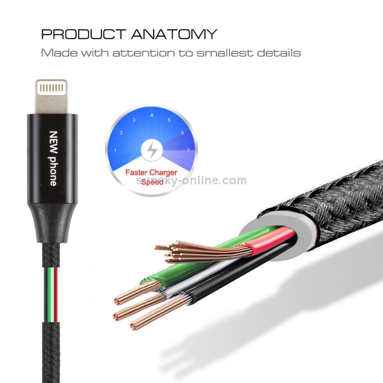 5V 2A 8 Pin Male to 8 Pin Male Braided Data Cable 5V 2A 8 Pin Male to 8 Pin Male Braided Data Cable