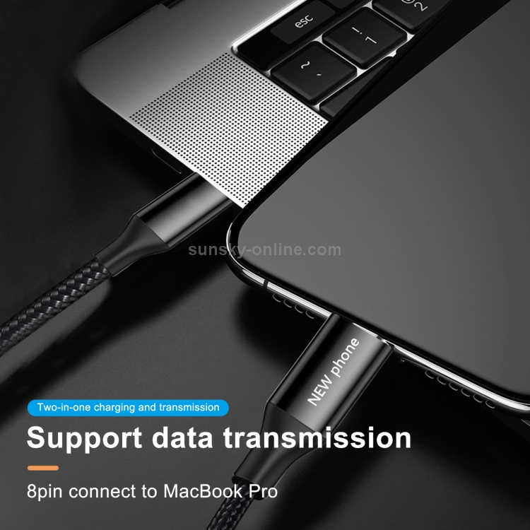 5V 2A 8 Pin Male to 8 Pin Male Braided Data Cable 5V 2A 8 Pin Male to 8 Pin Male Braided Data Cable