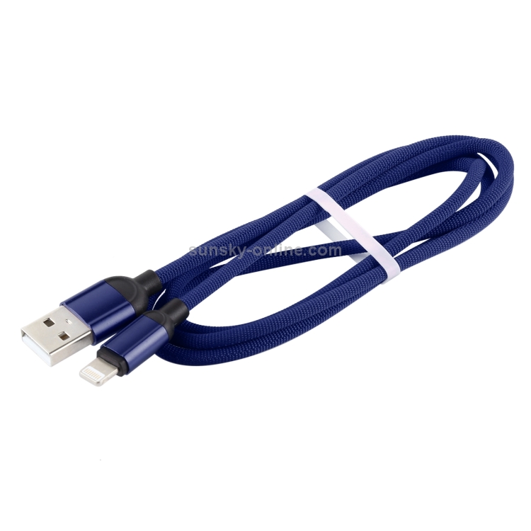 3A USB to 8 Pin Braided Data Cable, Cable Length: 1m(Dark Blue) 3A USB to 8 Pin Braided Data Cable, Cable Length: 1m(Dark Blue)