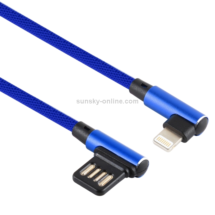 2A USB Elbow to 8 Pin Elbow Braided Data Cable, Cable Length: 1m(Blue) 2A USB Elbow to 8 Pin Elbow Braided Data Cable, Cable Length: 1m(Blue)