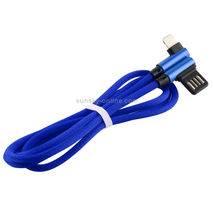 2A USB Elbow to 8 Pin Elbow Braided Data Cable, Cable Length: 1m(Blue) 2A USB Elbow to 8 Pin Elbow Braided Data Cable, Cable Length: 1m(Blue)