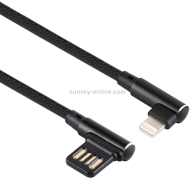 2A USB Elbow to 8 Pin Elbow Braided Data Cable, Cable Length: 3m(Black) 2A USB Elbow to 8 Pin Elbow Braided Data Cable, Cable Length: 3m(Black)