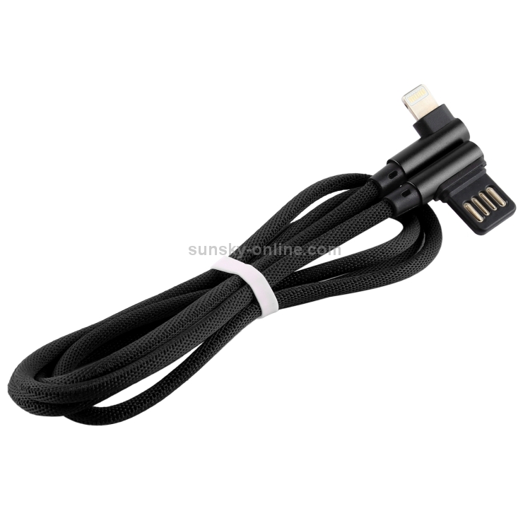 2A USB Elbow to 8 Pin Elbow Braided Data Cable, Cable Length: 3m(Black) 2A USB Elbow to 8 Pin Elbow Braided Data Cable, Cable Length: 3m(Black)
