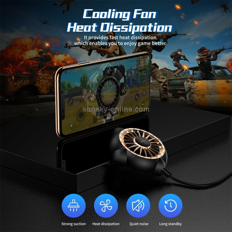 ROCK Sucker Mobile Phone Heat Dissipation Cooling Fan(Black Gold) ROCK Sucker Mobile Phone Heat Dissipation Cooling Fan(Black Gold)