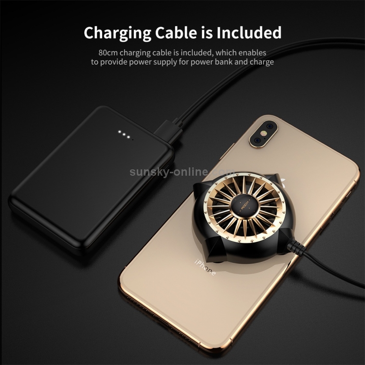 ROCK Sucker Mobile Phone Heat Dissipation Cooling Fan(Black Gold) ROCK Sucker Mobile Phone Heat Dissipation Cooling Fan(Black Gold)