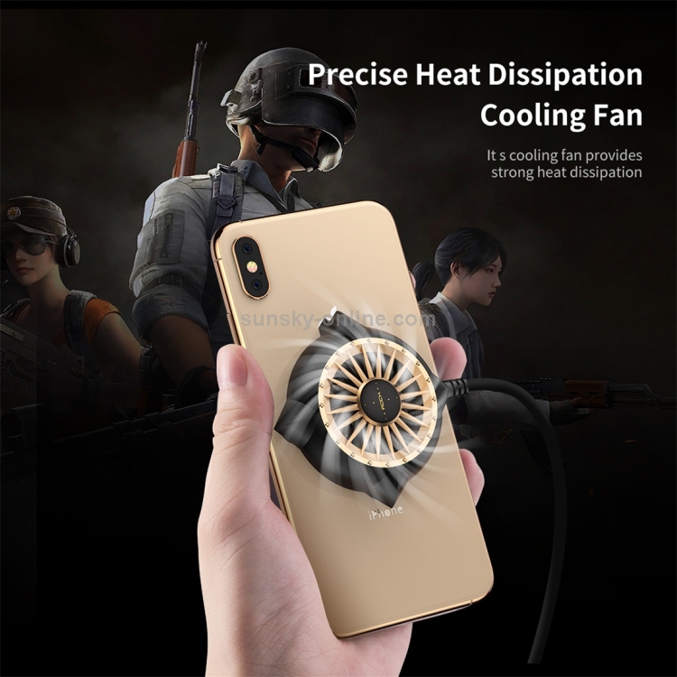 ROCK Sucker Mobile Phone Heat Dissipation Cooling Fan(Black Gold) ROCK Sucker Mobile Phone Heat Dissipation Cooling Fan(Black Gold)