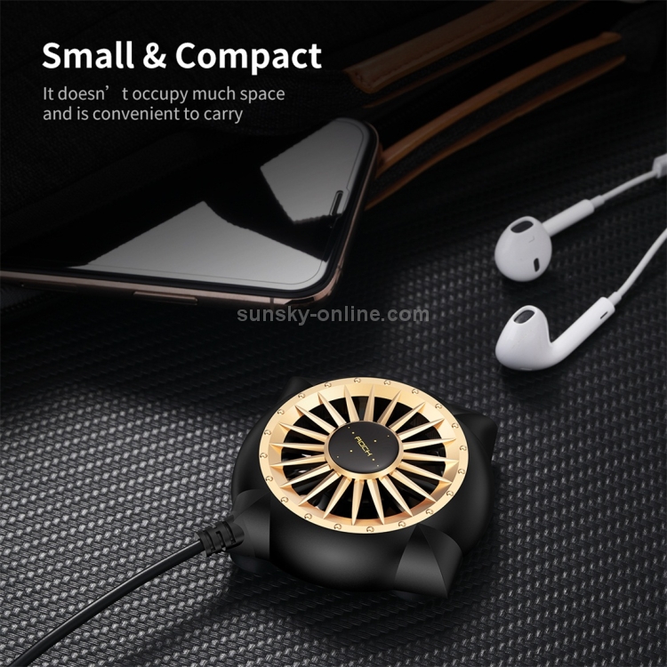 ROCK Sucker Mobile Phone Heat Dissipation Cooling Fan(Black Gold) ROCK Sucker Mobile Phone Heat Dissipation Cooling Fan(Black Gold)