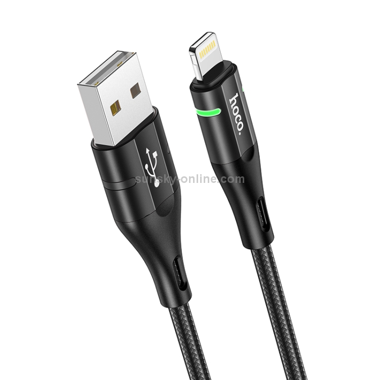 Hoco U93 2.4A USB to 8 Pin Shadow Charging Data Cable, Cable Length: 1.2m(Black) Hoco U93 2.4A USB to 8 Pin Shadow Charging Data Cable, Cable Length: 1.2m(Black)