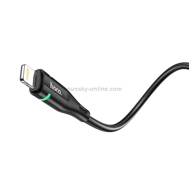 Hoco U93 2.4A USB to 8 Pin Shadow Charging Data Cable, Cable Length: 1.2m(Black) Hoco U93 2.4A USB to 8 Pin Shadow Charging Data Cable, Cable Length: 1.2m(Black)