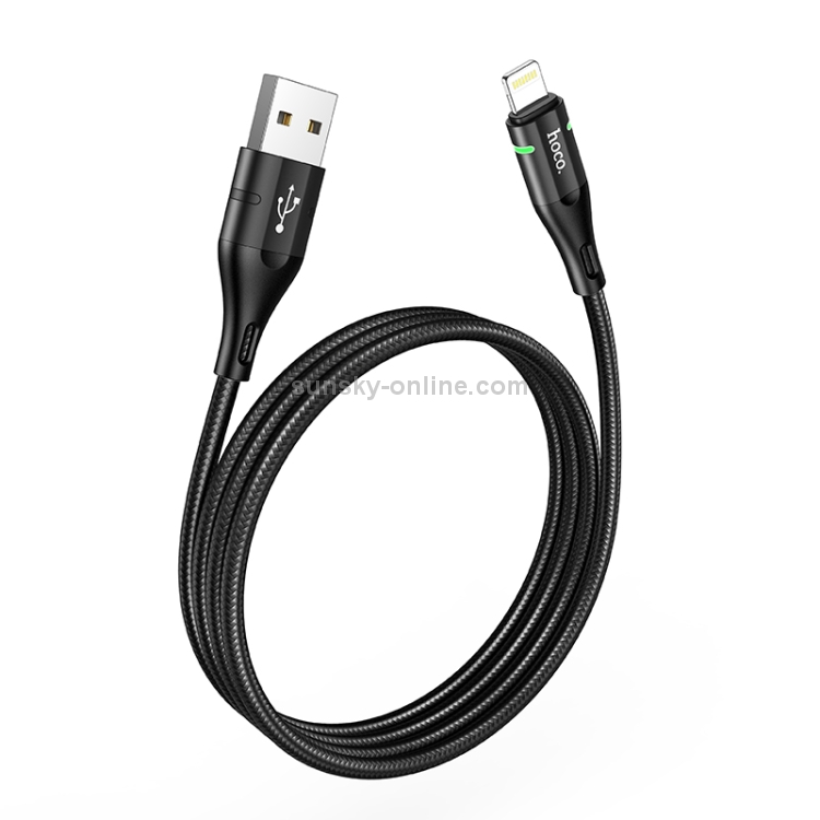 Hoco U93 2.4A USB to 8 Pin Shadow Charging Data Cable, Cable Length: 1.2m(Black) Hoco U93 2.4A USB to 8 Pin Shadow Charging Data Cable, Cable Length: 1.2m(Black)