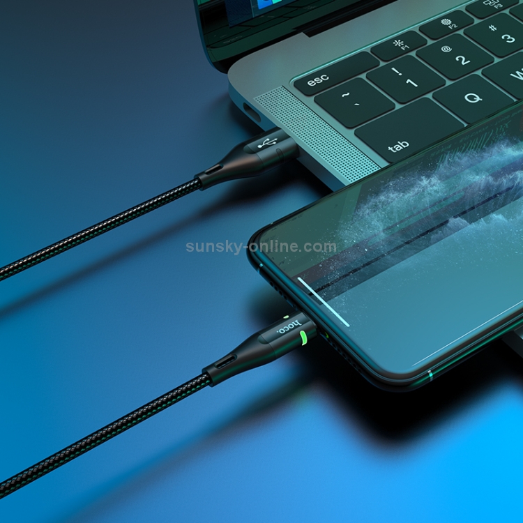 Hoco U93 2.4A USB to 8 Pin Shadow Charging Data Cable, Cable Length: 1.2m(Black) Hoco U93 2.4A USB to 8 Pin Shadow Charging Data Cable, Cable Length: 1.2m(Black)