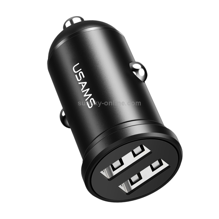 USAMS US-CC114 C20 2.4A Mini Dual USB Car Charger (Black) USAMS US-CC114 C20 2.4A Mini Dual USB Car Charger (Black)