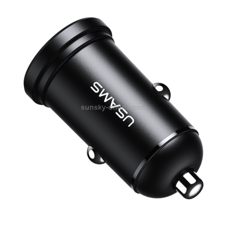 USAMS US-CC114 C20 2.4A Mini Dual USB Car Charger (Black) USAMS US-CC114 C20 2.4A Mini Dual USB Car Charger (Black)