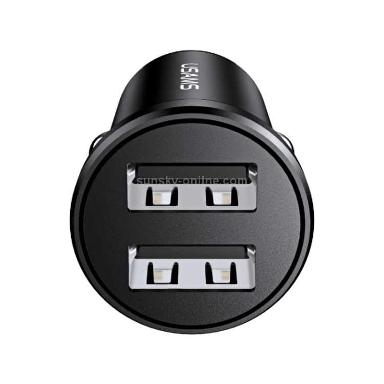 USAMS US-CC114 C20 2.4A Mini Dual USB Car Charger (Black) USAMS US-CC114 C20 2.4A Mini Dual USB Car Charger (Black)