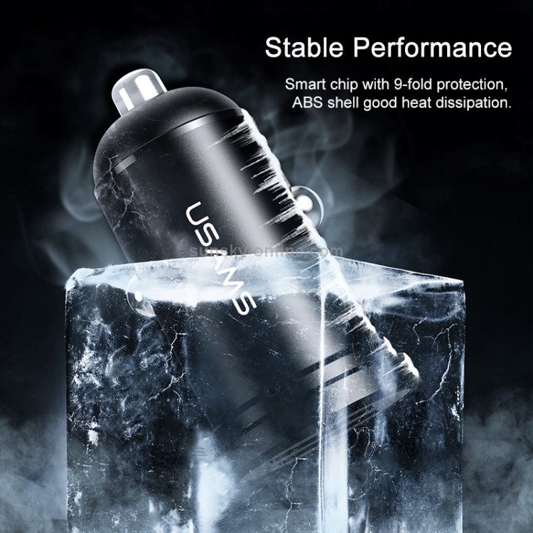 USAMS US-CC114 C20 2.4A Mini Dual USB Car Charger (Black) USAMS US-CC114 C20 2.4A Mini Dual USB Car Charger (Black)