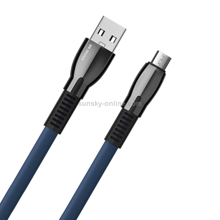 Wk Wdc M M A Saint Zinc Alloy Series Usb To Micro Usb Data Sync Charging Cable Blue