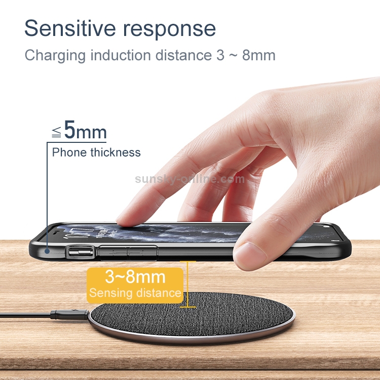 REMAX RP-W16 June Series 10W Max Qi Standard Cloth Texture Wireless Charger (Silver) REMAX RP-W16 June Series 10W Max Qi Standard Cloth Texture Wireless Charger (Silver)