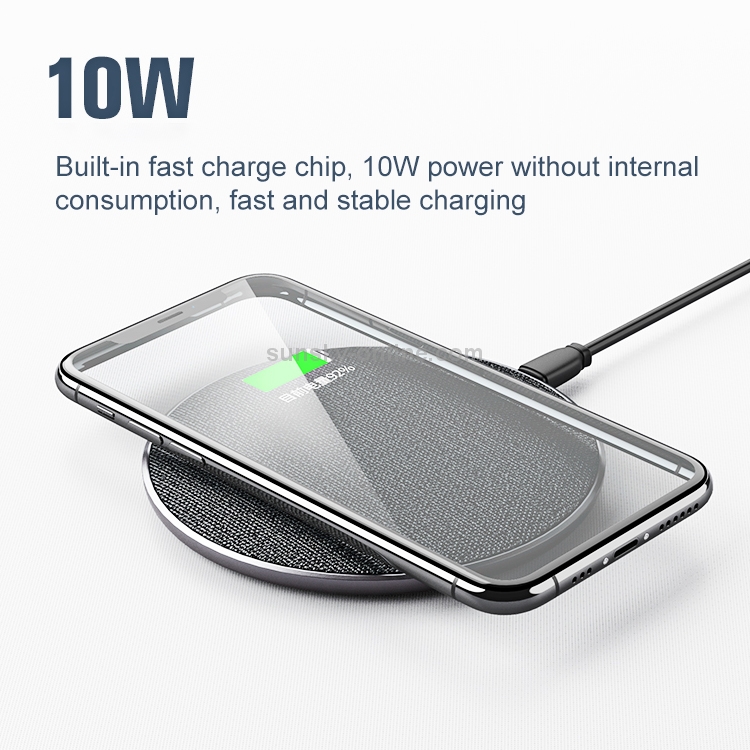 REMAX RP-W16 June Series 10W Max Qi Standard Cloth Texture Wireless Charger (Silver) REMAX RP-W16 June Series 10W Max Qi Standard Cloth Texture Wireless Charger (Silver)