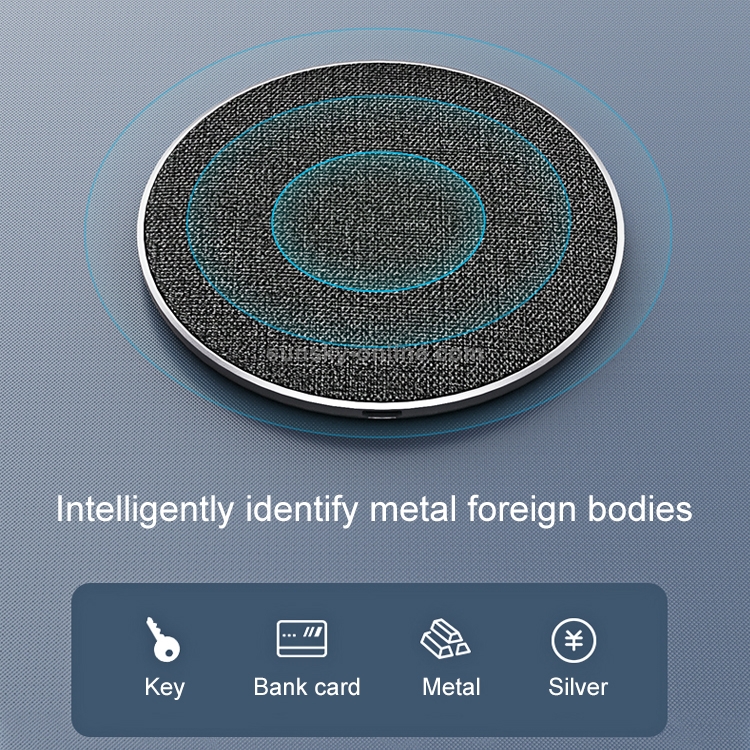 REMAX RP-W16 June Series 10W Max Qi Standard Cloth Texture Wireless Charger (Silver) REMAX RP-W16 June Series 10W Max Qi Standard Cloth Texture Wireless Charger (Silver)