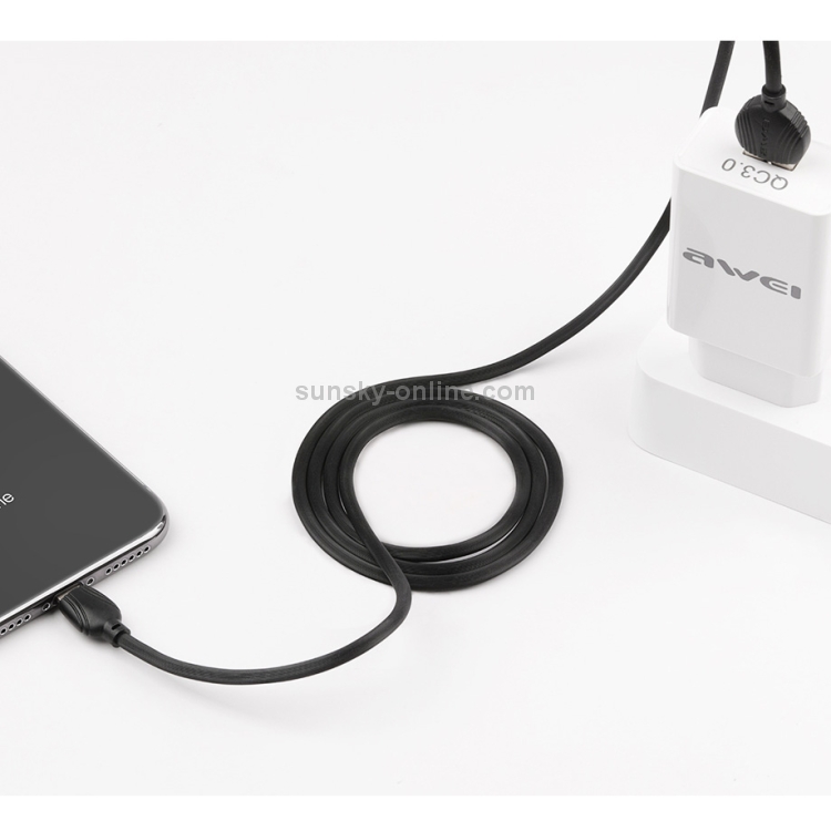 awei CL-63 2.5A 8 Pin Charging + Transmission Aluminum Alloy Data Cable, Length: 1m(Black) awei CL-63 2.5A 8 Pin Charging + Transmission Aluminum Alloy Data Cable, Length: 1m(Black)
