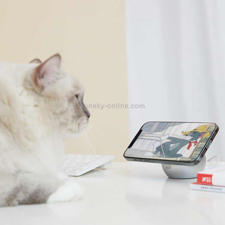 C101 Cute Cat Shape Magnetic Wireless Charging Stand Base (Grey) C101 Cute Cat Shape Magnetic Wireless Charging Stand Base (Grey)