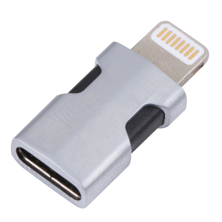 Portable 8 Pin to USB-C/Type-C Audio Adapter (Silver) Portable 8 Pin to USB-C/Type-C Audio Adapter (Silver)
