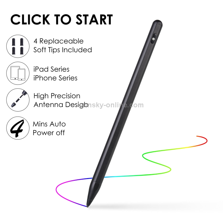 P3-1 Active Capacitive Pen Stylus Pen for iPhone / iPad Tablet PC(Black) P3-1 Active Capacitive Pen Stylus Pen for iPhone / iPad Tablet PC(Black)