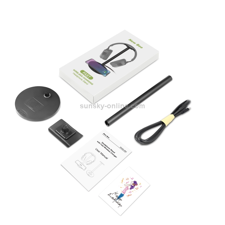 New Bee NB-Z2 2 in 1 Mobile Phone Fast Charging Headset Bracket (Black) New Bee NB-Z2 2 in 1 Mobile Phone Fast Charging Headset Bracket (Black)