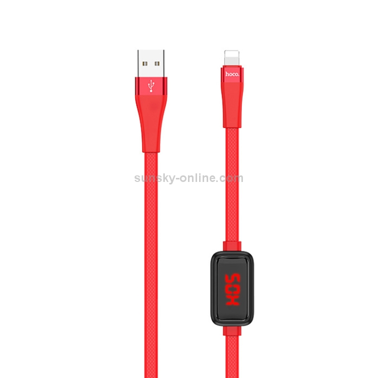 Hoco S4 1.2m 2.4A 8 Pin to USB Data Sync Charging Cable with Display & Timing Hoco S4 1.2m 2.4A 8 Pin to USB Data Sync Charging Cable with Display & Timing