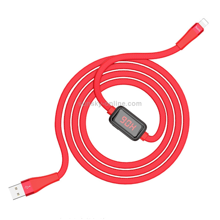 Hoco S4 1.2m 2.4A 8 Pin to USB Data Sync Charging Cable with Display & Timing Hoco S4 1.2m 2.4A 8 Pin to USB Data Sync Charging Cable with Display & Timing