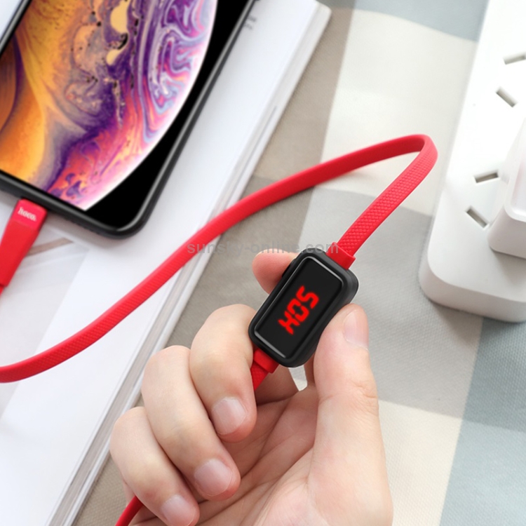 Hoco S4 1.2m 2.4A 8 Pin to USB Data Sync Charging Cable with Display & Timing Hoco S4 1.2m 2.4A 8 Pin to USB Data Sync Charging Cable with Display & Timing