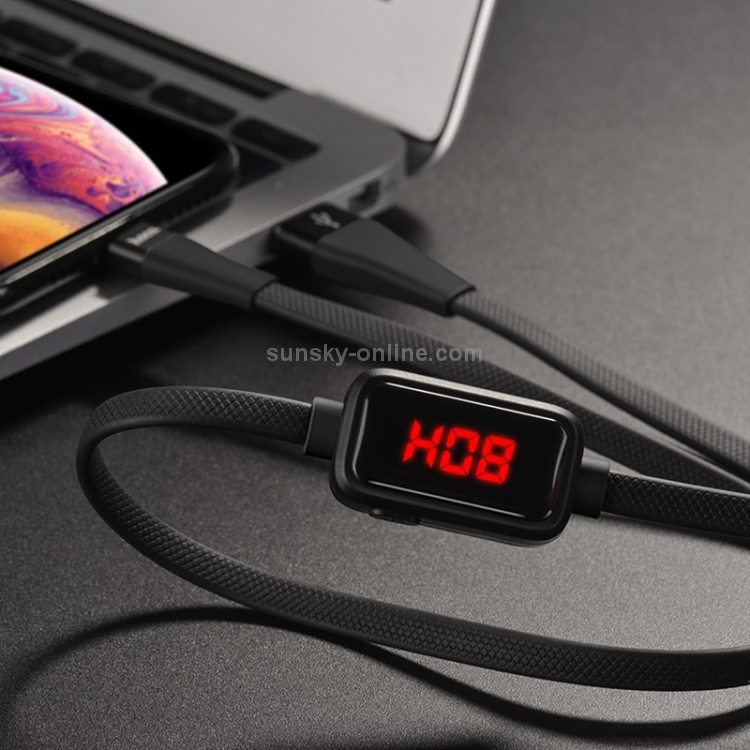 Hoco S4 1.2m 2.4A 8 Pin to USB Data Sync Charging Cable with Display & Timing Hoco S4 1.2m 2.4A 8 Pin to USB Data Sync Charging Cable with Display & Timing
