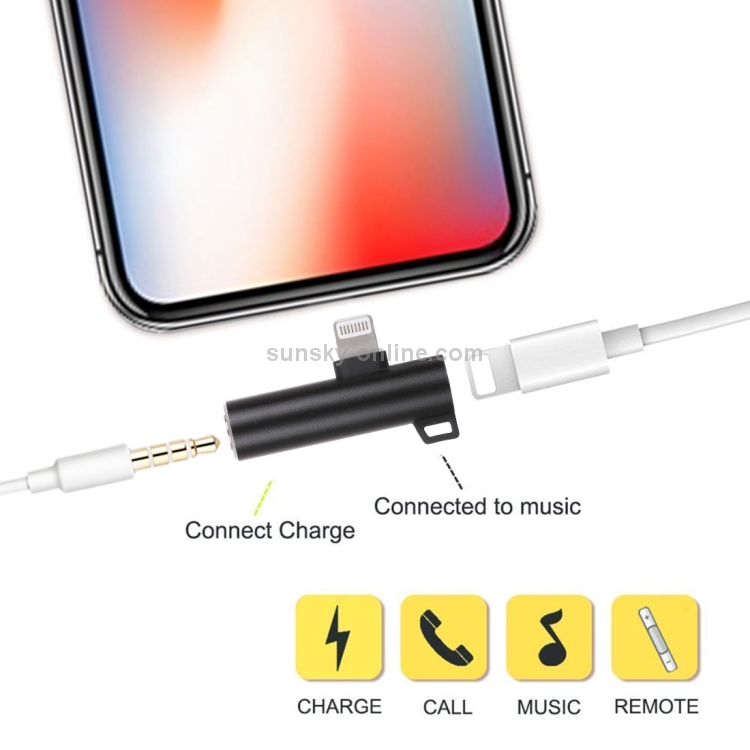 2 in 1 Ball Head Shape 8 Pin + 3.5mm to 8 Pin Male Charging Audio Adapter(Black) 2 in 1 Ball Head Shape 8 Pin + 3.5mm to 8 Pin Male Charging Audio Adapter(Black)