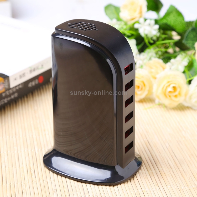 853L 30W 6 Ports USB Fast Charging Dock Smart Charger AC100-240V (Black) 853L 30W 6 Ports USB Fast Charging Dock Smart Charger AC100-240V (Black)