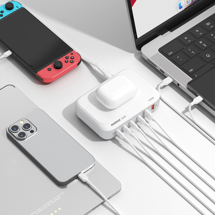 MOMAX 100W+15W Q.PLUG BOX Multi-Port Gallium Nitride Wireless Desktop ...