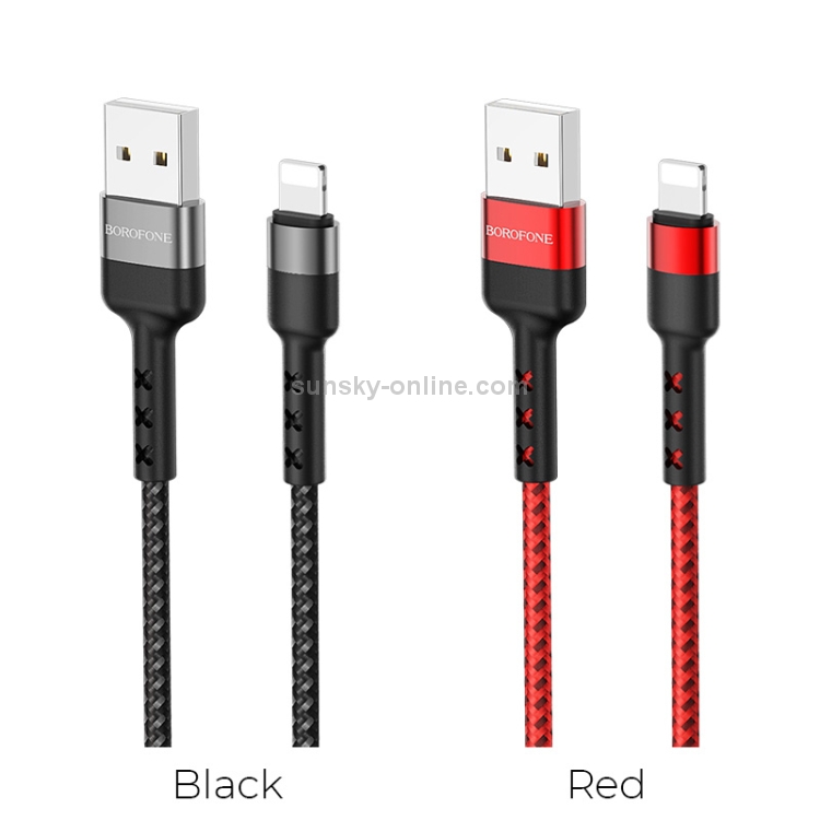 Borofone BX34 1m 2.4A Max Output Advantage USB to 8 Pin Data Sync Charging Cable(Red) Borofone BX34 1m 2.4A Max Output Advantage USB to 8 Pin Data Sync Charging Cable(Red)
