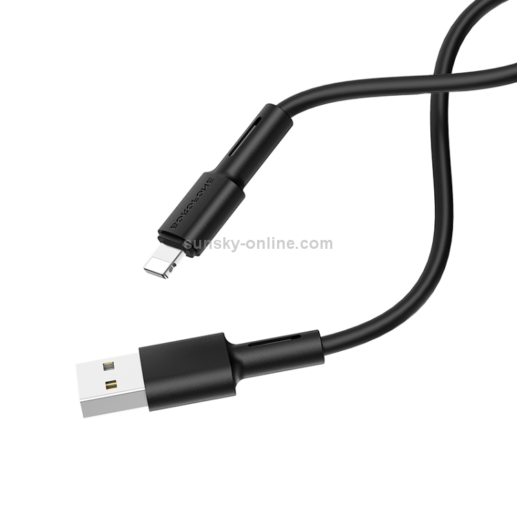 Borofone BX31 1m 2.4A Max Output Soft Silicone USB to 8 Pin Data Sync Charging Cable(Black) Borofone BX31 1m 2.4A Max Output Soft Silicone USB to 8 Pin Data Sync Charging Cable(Black)