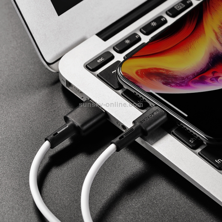 Borofone BX31 1m 2.4A Max Output Soft Silicone USB to 8 Pin Data Sync Charging Cable(Black) Borofone BX31 1m 2.4A Max Output Soft Silicone USB to 8 Pin Data Sync Charging Cable(Black)
