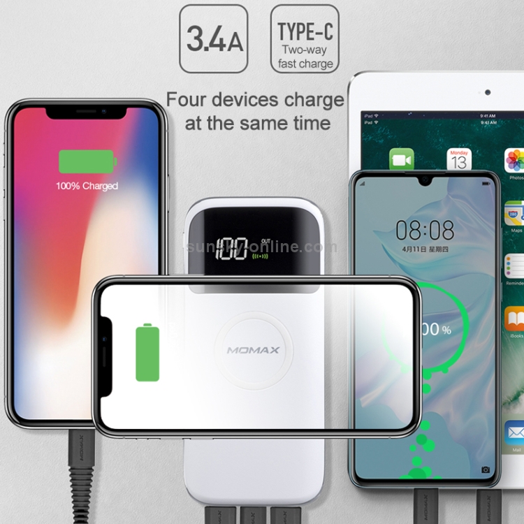 MOMAX IP90 Q.Power AIR2 Smart Mobile Phone Digital Display Wireless Charger (Black) MOMAX IP90 Q.Power AIR2 Smart Mobile Phone Digital Display Wireless Charger (Black)