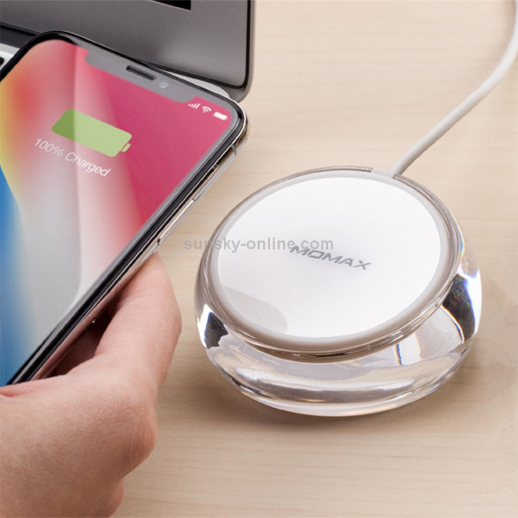 Momax 7.5W/10W Qi Standard Fast Charging Transparent Crystal Wireless Charger for iPhone XS Max / 8 Plus / Galaxy S9+ / Note8 / Note9 Momax 7.5W/10W Qi Standard Fast Charging Transparent Crystal Wireless Charger for iPhone XS Max / 8 Plus / Galaxy S9+ / Note8 / Note9
