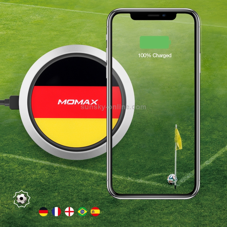 Momax England Pattern Creative Qi Standard Fast Charging Wireless Charger Momax England Pattern Creative Qi Standard Fast Charging Wireless Charger