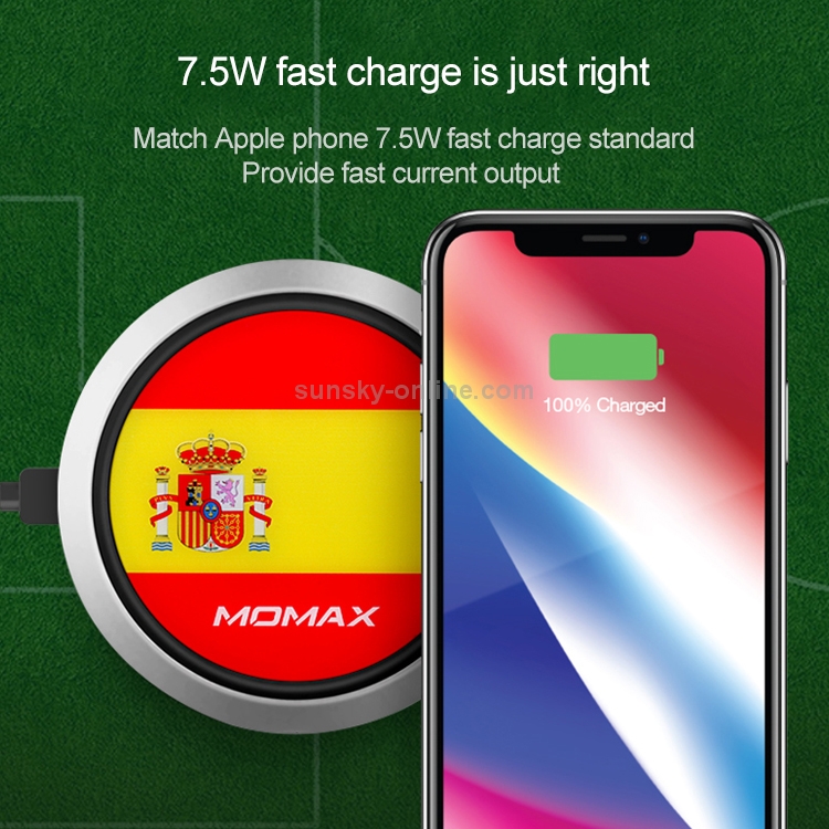 Momax England Pattern Creative Qi Standard Fast Charging Wireless Charger Momax England Pattern Creative Qi Standard Fast Charging Wireless Charger