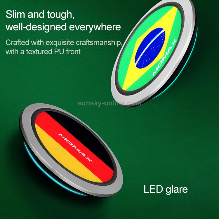 Momax England Pattern Creative Qi Standard Fast Charging Wireless Charger Momax England Pattern Creative Qi Standard Fast Charging Wireless Charger
