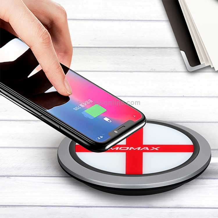 Momax England Pattern Creative Qi Standard Fast Charging Wireless Charger Momax England Pattern Creative Qi Standard Fast Charging Wireless Charger