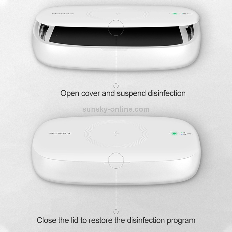 Momax 10W Qi Standard Fast Charging Wireless Charger Mobile Phone Jewelry UV Disinfection Cleaning Box Momax 10W Qi Standard Fast Charging Wireless Charger Mobile Phone Jewelry UV Disinfection Cleaning Box