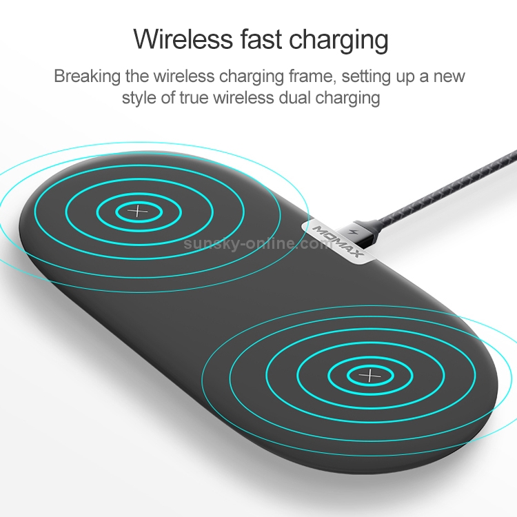 Momax 10W Qi Standard Dual Fast Charging Wireless Charger(Black) Momax 10W Qi Standard Dual Fast Charging Wireless Charger(Black)