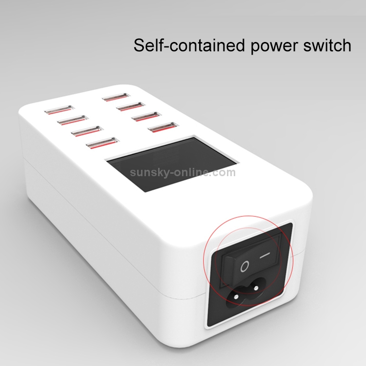 A8B 40W 8 Ports USB Smart Charging Station with Digital Display AC100-240V (White) A8B 40W 8 Ports USB Smart Charging Station with Digital Display AC100-240V (White)